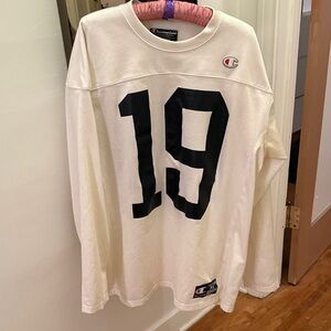 OG Champion White Long-Sleeve Jersey with Black '19' Graphic